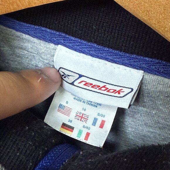 Vintage Reebok Womens Windbreaker Jacket Blue Full Zip Lightweight Retro Small - Picture 6 of 9